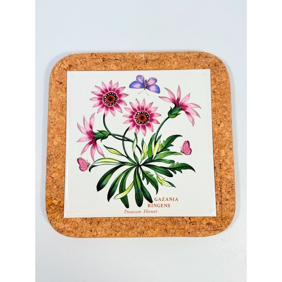 Cork Base Trivet Portmeirion Botanic Garden Gazania Ringens Treasure Flower - Picture 3 of 9